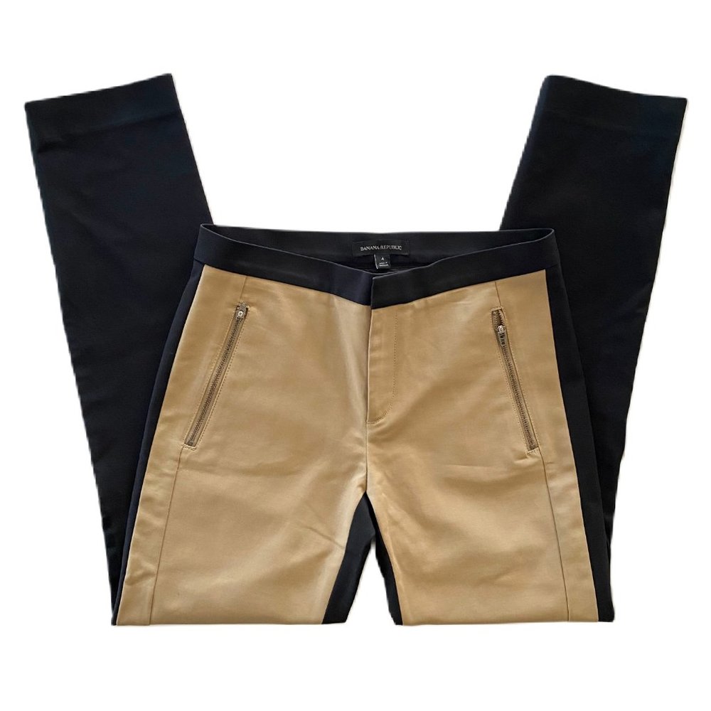 Banana Republic Black & Tan Skinny Pants Size 4
